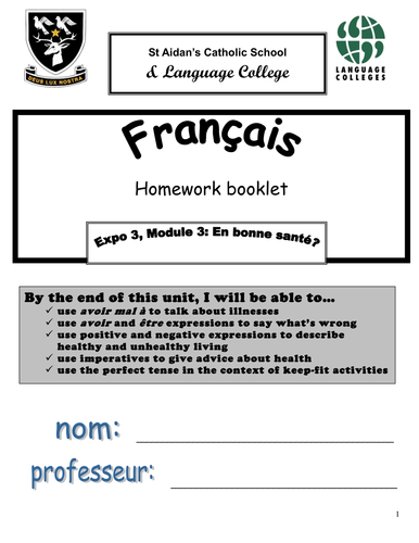 Expo 3 Homework booklets
