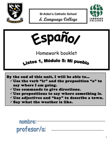 Listos 1 Homework booklets