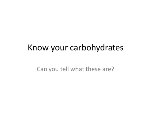 Know your carbohydrates quiz