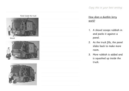 Dustbin Lorry explanation text (simple)