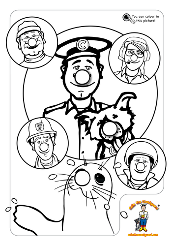 Colin the Coastguard's Red Nose Day Colouring Fun | Teaching Resources