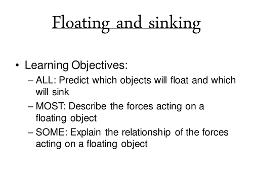 Floating Sinking And Upthrust