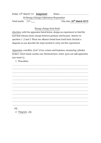 IGCSE Chemistry energy changes
