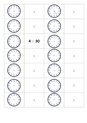 Analogue Time Domino Activity