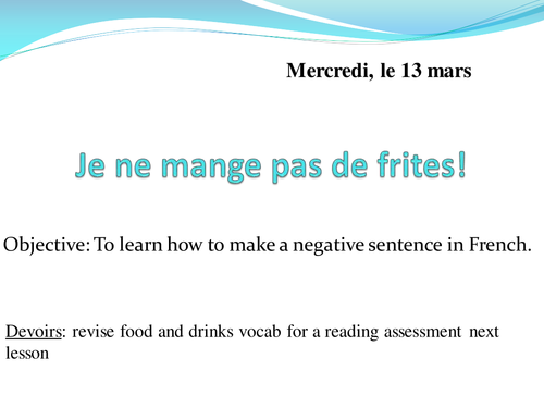 French negative sentences lesson