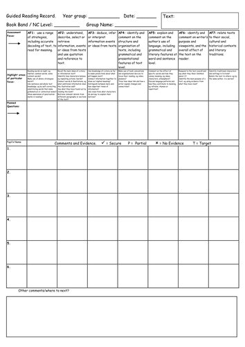 Guided Reading Materials
