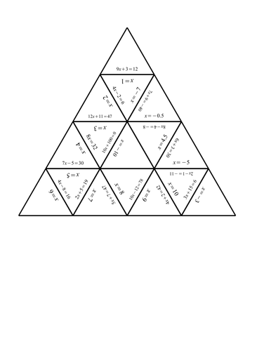 Tarsia cards for one step and two step equations