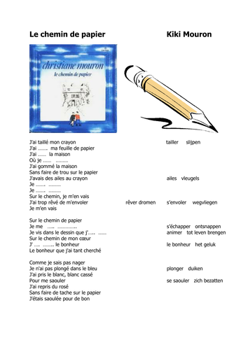 French song Le chemin de papier Kiki Mouron