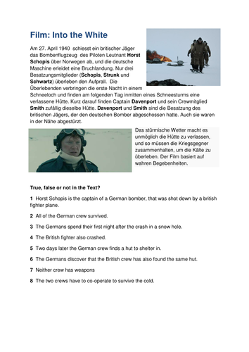 FILM 'Into the White' 2 GCSE style questions