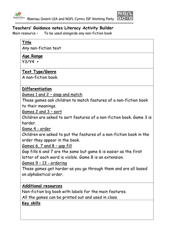 Literacy Activity Builder - Years 3-4