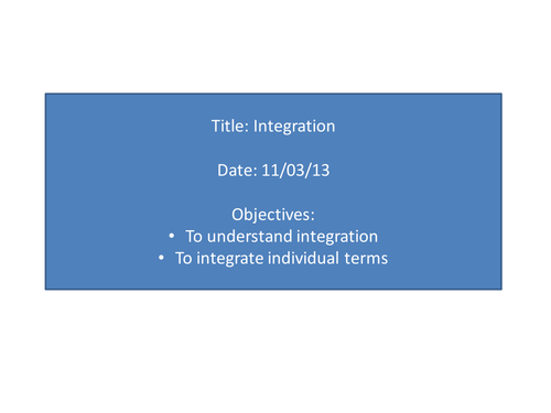 Introduction to Integration