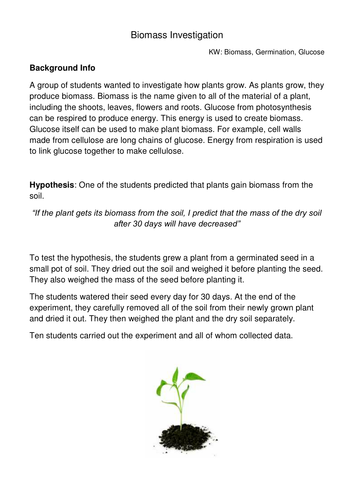 Investigating Biomass - Levelled Task