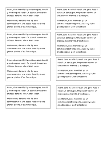 my town - past tense