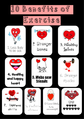 of benefits exercise 10 jodz28 Teaching Benefits Exercise of Resources Poster by