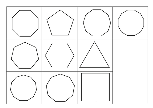 Properties of Regular Polygons - Cut and stick