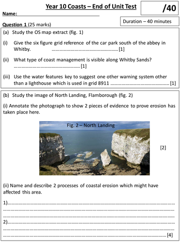 Coasts Revision Booklet and Test