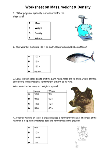 Mass, Weight & Density