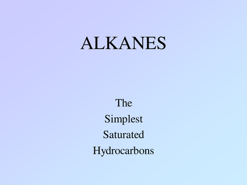 Alkanes, physical and chemical properties