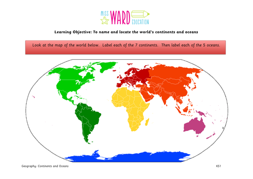Miss Ward Education Continents And Oceans Teaching Resources