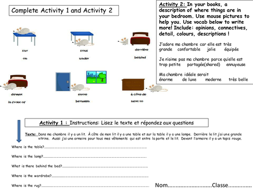 Ks3 French My Bedroom