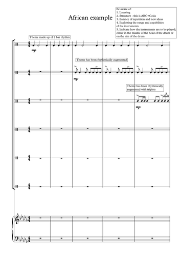 GCSE Music Edexcel African example composition