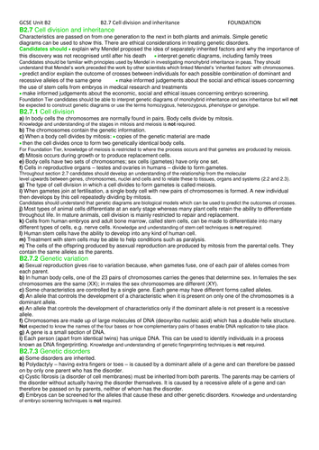 AQA GCSE Biology Unit 2 Revision part 3