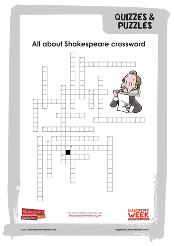 All about Shakespeare crossword