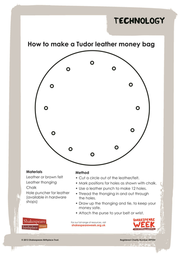 How to make a Tudor leather Money bag