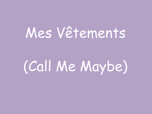 French Song to Call Me Maybe - Clothes