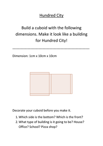 Hundred City; cuboid nets