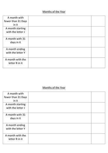 Probability: Months of the year