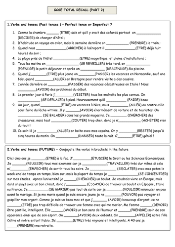 French Tenses Writing Mat By Anyholland Teaching Resources Tes