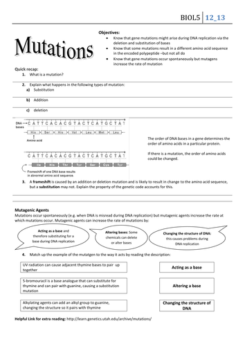 Mutations and Cancer | Teaching Resources