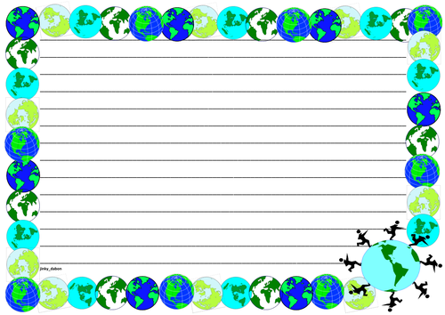 Earth Day Themed Lined Paper and Pageborders