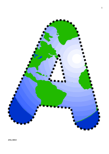 A4 Earth Day Themed Alphabet and Numbers