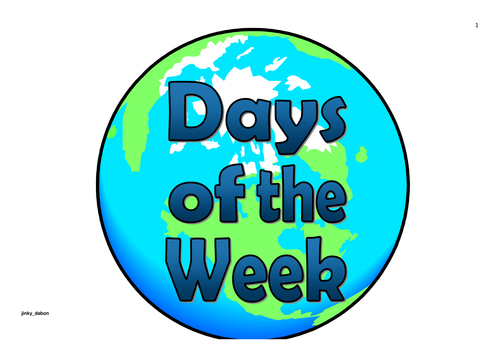 Earth Day Themed Days of the Week