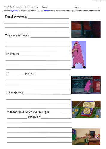 Scooby Doo Writing Lesson