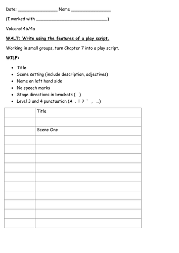 Project X guided reading VOLCANO 4b to 4a