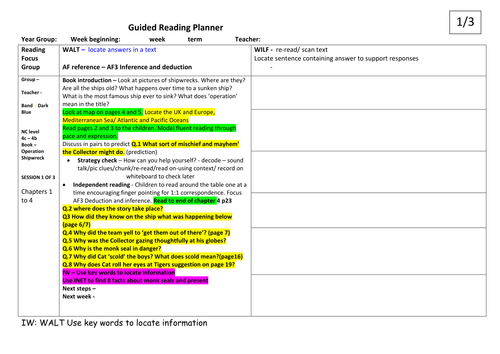 Project X guided reading OPERATION SHIPWRECK 4c to