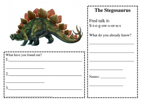Dinosaur Factfile | Teaching Resources