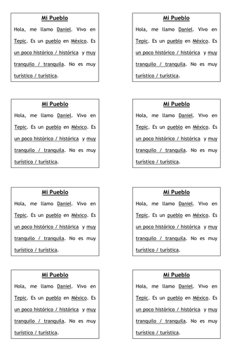 KS3 Spanish; describe where you live Mira 1 6.1