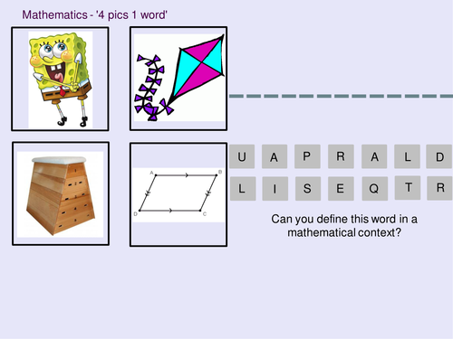 Mathematics 4 pics 1 word - Polygons