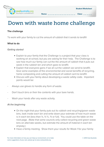 Down with waste challenge