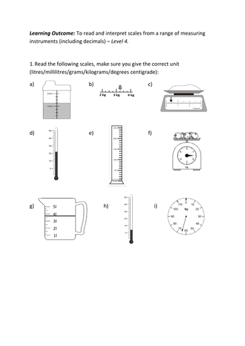 Differentiated Reading & Interpreting Scales