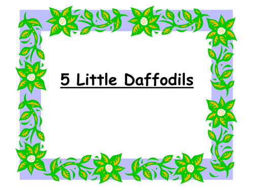 5 Little Daffodils; counting