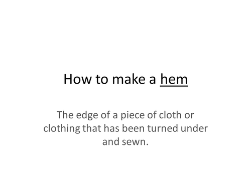 How to make a hem