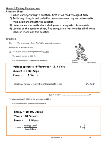 Using equations in science | Teaching Resources