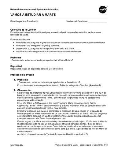 Let's Investigate Mars Activity