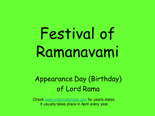 Birthday of Lord Rama