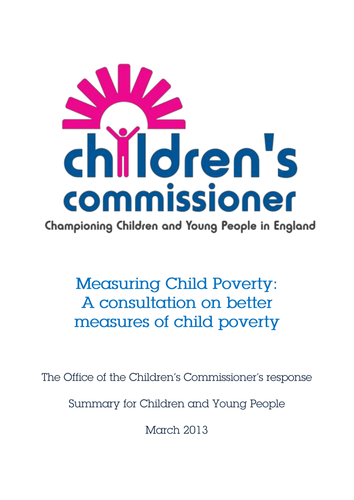 Measuring Child Poverty: A consultation (children)